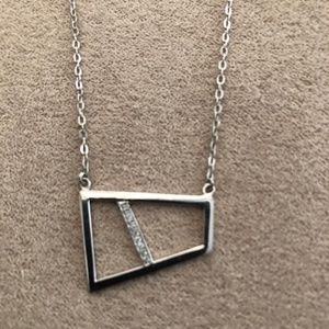 Ona Chan Lattice Windows Silver Necklace with White Sapphires